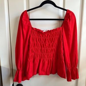 H&M Cinched Square Neck Peplum Top